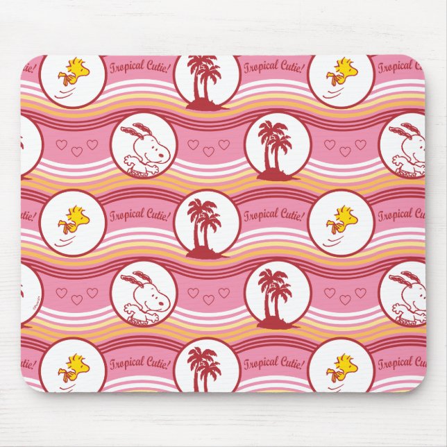 Alfombrilla De Ratón Cacahuetes | Snoopy & Woodstock Tropical Cutie (Frente)