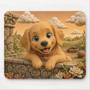 Alfombrilla De Ratón Cachorro adorable de Retriever Dorado, Perro Bebé