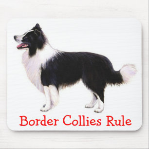 Alfombrilla De Ratón Cachorro Border Collie Negro Y Blanco