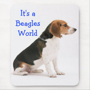 Alfombrilla De Ratón Cachorro Cachorro Beagle Amor Azul - Mundo Beagles
