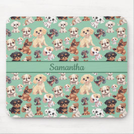 Alfombrilla De Ratón Cachorro Cachorro Verde