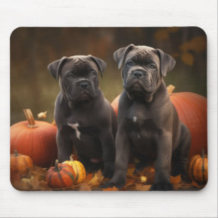 Alfombrilla De Ratón Cachorro Cane Corso Otoño Delicia Calabaza