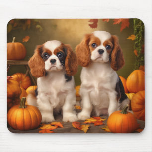 Alfombrilla De Ratón Cachorro Cavalier King Charles Spaniel Calabaza de