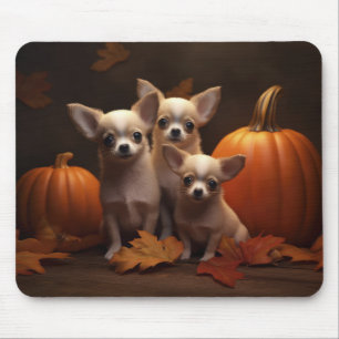Alfombrilla De Ratón Cachorro Chihuahua Delicia de Otoño Calabaza 