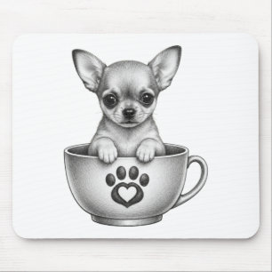 Alfombrilla De Ratón Cachorro Chihuahua Taza de Té 