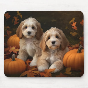 Alfombrilla De Ratón Cachorro Cockapoo Delicia de Otoño Calabaza 