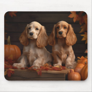 Alfombrilla De Ratón Cachorro Cocker Spaniel Delicia de Otoño Calabaza