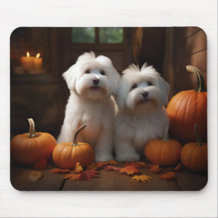 Alfombrilla De Ratón Cachorro Coton De Tulear Delicia de Otoño Calabaza