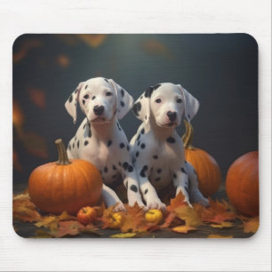 Alfombrilla De Ratón Cachorro dálmata Delicia de Otoño Calabaza
