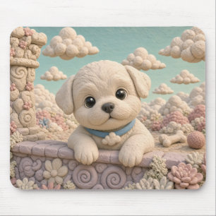 Alfombrilla De Ratón Cachorro de Bichon Frise Adorable, Perrito Bebé