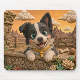 Alfombrilla De Ratón Cachorro de Border Collie Adorable, Perro Bebé