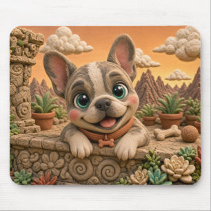 Alfombrilla De Ratón Cachorro de Bulldog Francés Adorable, Bebé Perro