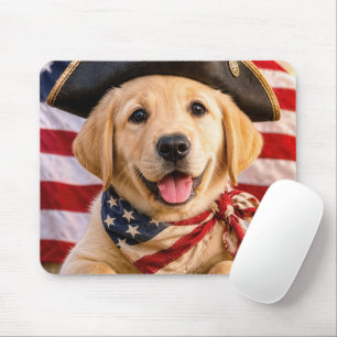Alfombrilla De Ratón Cachorro de Labrador Retriever con un sombrero tri