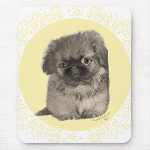 Alfombrilla De Ratón Cachorro de Pekín Amarillo
