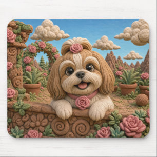 Alfombrilla De Ratón Cachorro de raza Shih Tzu lindo, perro bebé