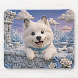 Alfombrilla De Ratón Cachorro de Samoyedo Adorable, Bebé Perro