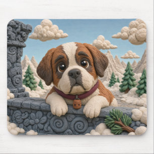 Alfombrilla De Ratón Cachorro de San Bernardo Adorable, Perrito Bebé