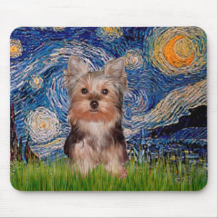 Alfombrilla De Ratón Cachorro de Yorkshire - Noche estrellada