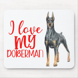 Alfombrilla De Ratón Cachorro Doberman Pinscher Acuarela Mamá Perrito L
