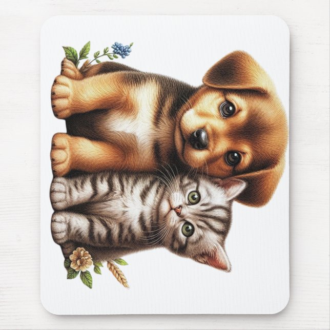 Alfombrilla De Ratón Cachorro/gatito (Frente)