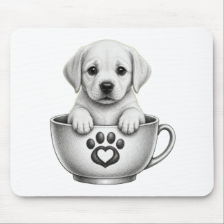 Alfombrilla De Ratón cachorro Labrador Retriever de taza de té