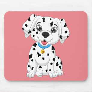 Alfombrilla De Ratón Cachorro Lindo Fuego Perro Rosa Dalmatian Ratón P