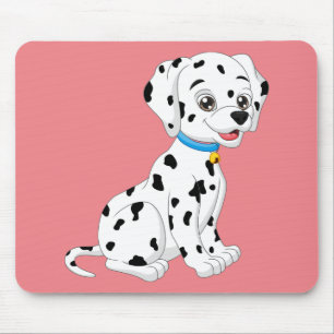 Alfombrilla De Ratón Cachorro Lindo Perro de Fuego Rosa Dalmatian Dibuj