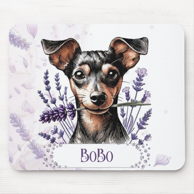 Alfombrilla De Ratón Cachorro Personalizado – Min Pin (Frente)
