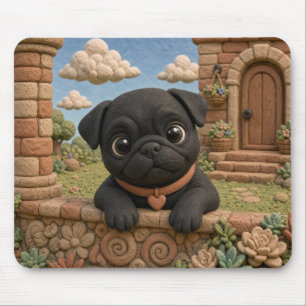 Alfombrilla De Ratón Cachorro Pug Adorable, Perrito Bebé