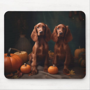 Alfombrilla De Ratón Cachorro Setter Rojo Irlandés Otoño Delicia Calaba