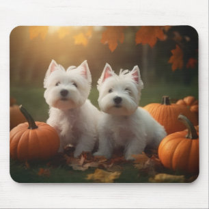 Alfombrilla De Ratón Cachorro Terrier Blanco de West Highland Calabaza