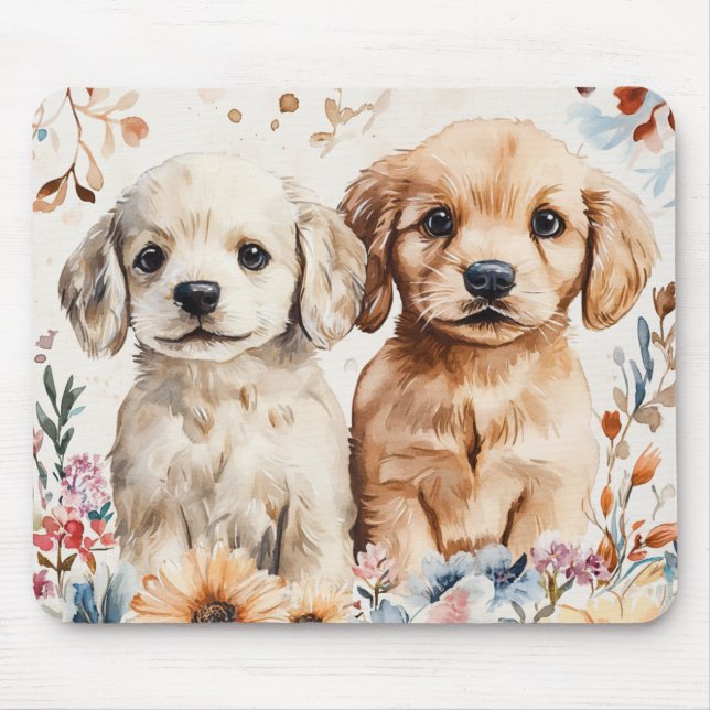 Alfombrilla De Ratón Cachorros Adorables (Frente)