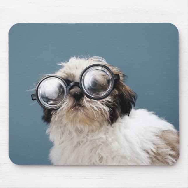 Alfombrilla De Ratón Cachorros con gafas gruesas (Frente)