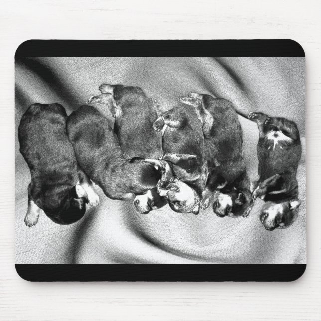 Alfombrilla De Ratón cachorros de rottweiler dormilón (Frente)