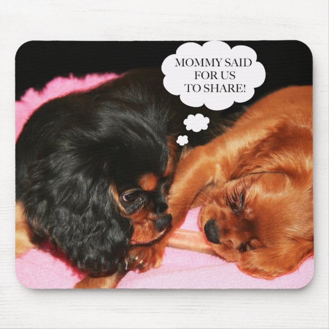 Alfombrilla De Ratón Cachorros del Cavalier King Charles Spaniels (Frente)