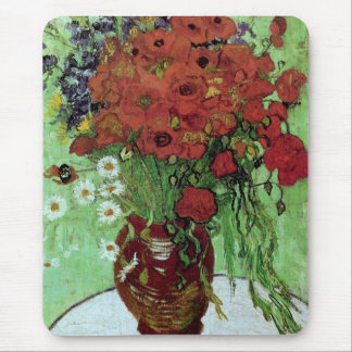Alfombrilla De Ratón Cachorros y daisies rojos (F280)Van Gogh Bella Art