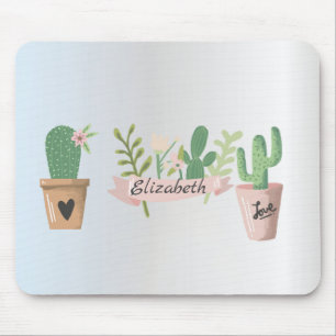 Alfombrilla De Ratón Cactus Adorable, Plata