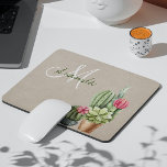 Alfombrilla De Ratón Cactus Cacti Suculento Monograma del Desierto del<br><div class="desc">Este diseño fue creado a través del arte digital. Se puede personalizar haciendo clic en el botón personalizar y cambiando el color, agregando un nombre, iniciales o tus palabras favoritas. Contáctame en colorflowcreations@gmail.com si quieres tener este diseño en otro producto. Compra mi pintura de acrílico abstracta original a la venta...</div>