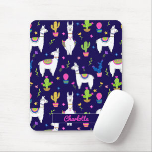 Alfombrilla De Ratón Cactus de Alpaca Colorido Lindo Nombre Personaliza