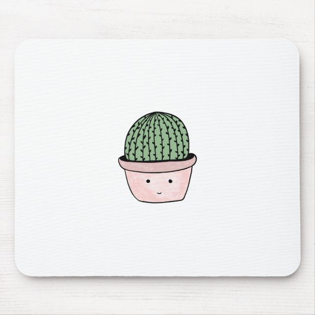 Alfombrilla De Ratón Cactus sonriente lindo (Frente)