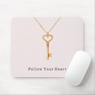 Alfombrilla De Ratón Cadena de Corazón de Oro Rosa Rubor