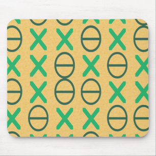 Alfombrilla De Ratón Cadenas de símbolos geométricos verde