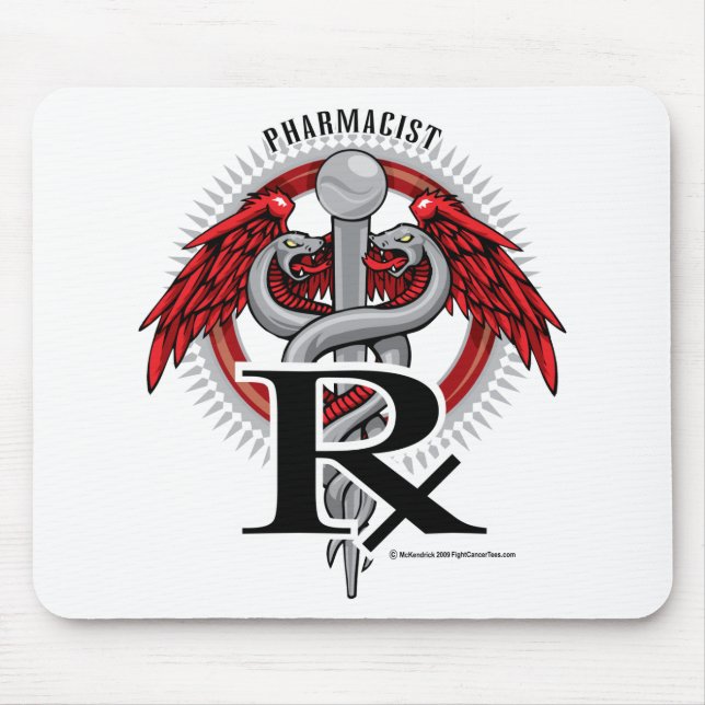 Alfombrilla De Ratón Caduceo del farmacéutico (Frente)