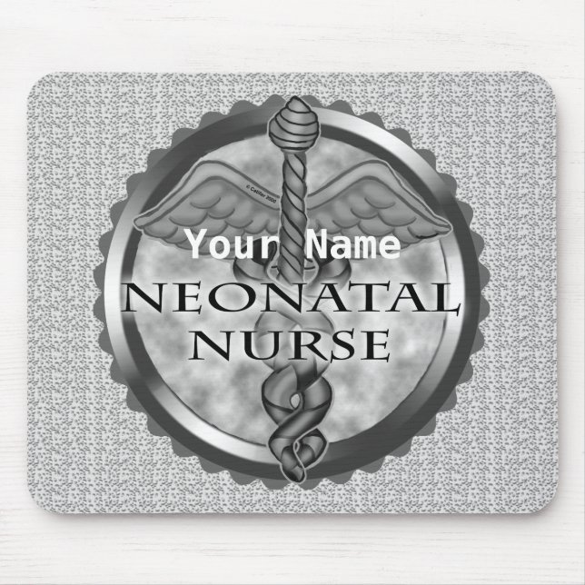 Alfombrilla De Ratón Caduceo gris Enfermera Neonatal (Frente)
