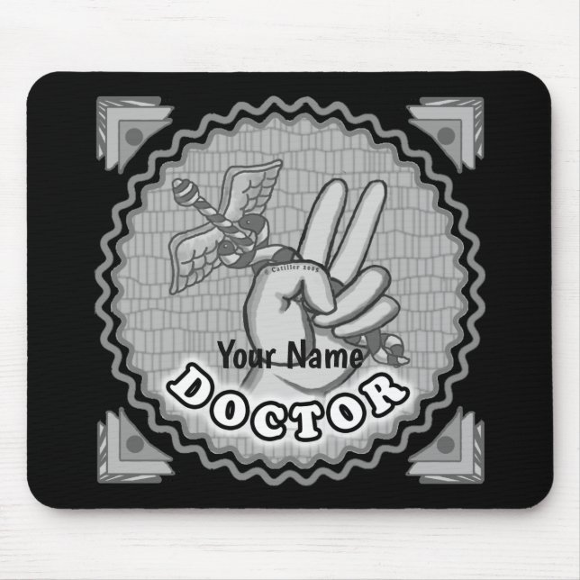 Alfombrilla De Ratón Caduceo médico de la paz  (Frente)