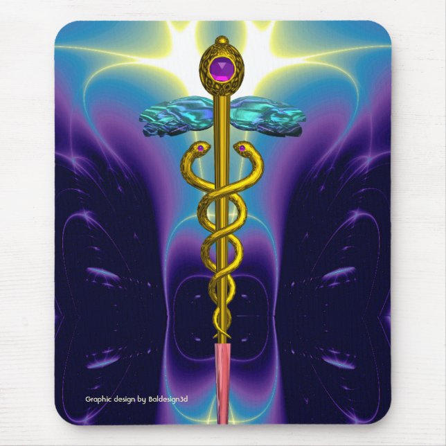 Alfombrilla De Ratón CADUCEUS , animado ametísta de oro (Frente)