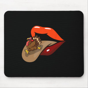 Alfombrilla De Ratón Cae la lengua turca fuera Día de Acción de Gracias