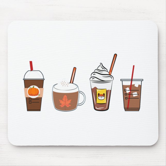 Alfombrilla De Ratón café capullo de calabaza especias otoño (Frente)