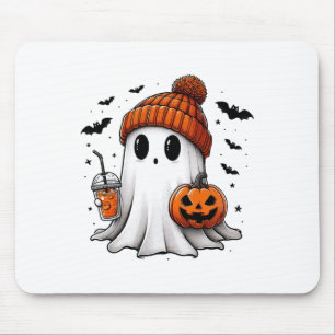 Alfombrilla De Ratón Café de bebida fantasma lindo Hielo Fantasma Hallo