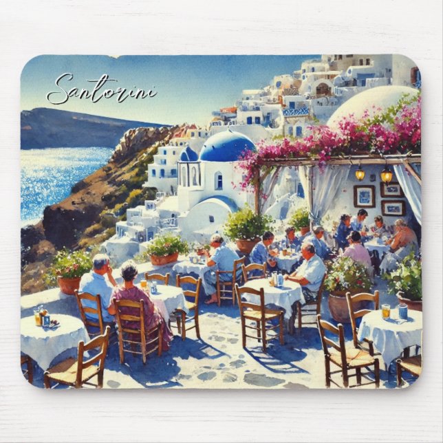 Alfombrilla De Ratón Cafe de Santorini (Frente)